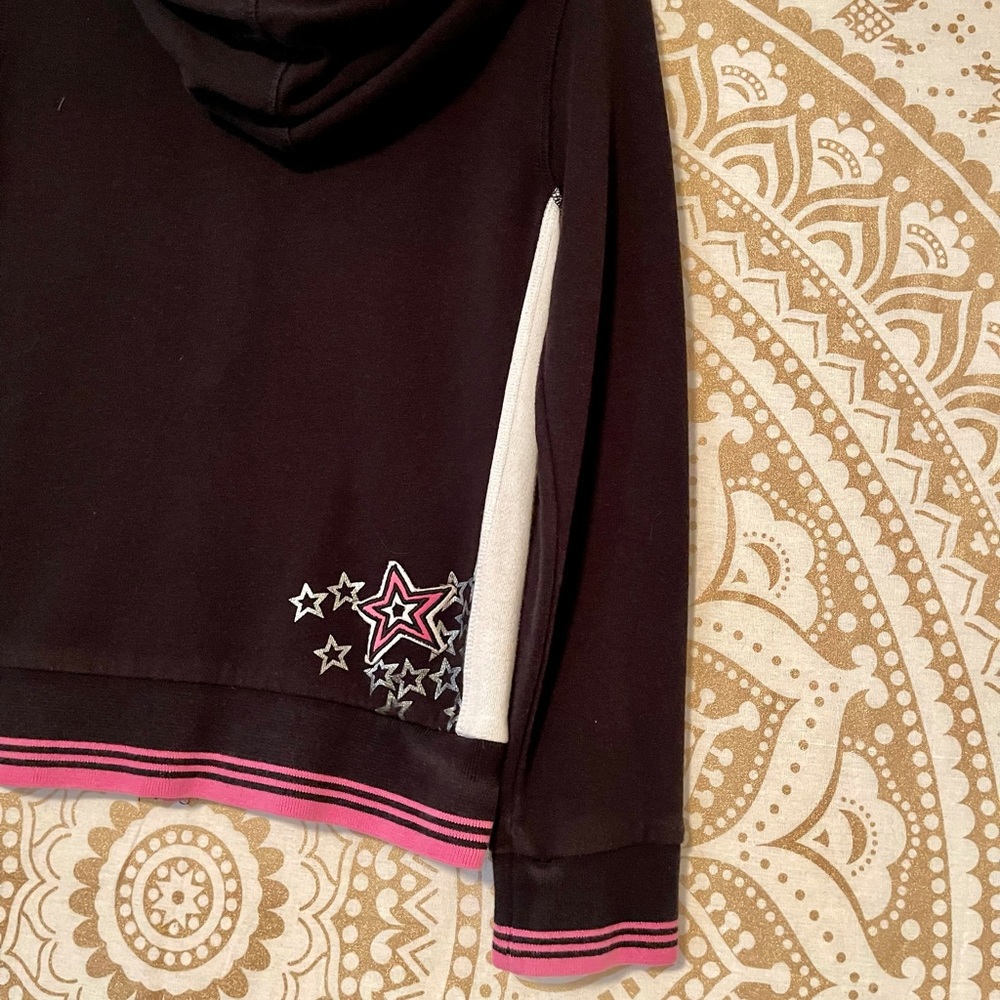 “LIMITED TOO” GIRLS *DANCE* BLACK-PINK-WHITE ZIP-UP HOODIE WITH POCKETS, SIZE 8 - Picture 4 of 7